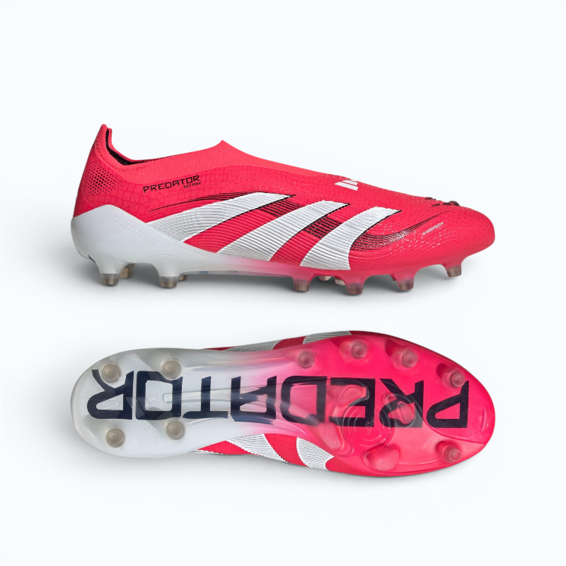 Adidas Predator Edge+ FG – Control Football Boots (Red White Laceless)
